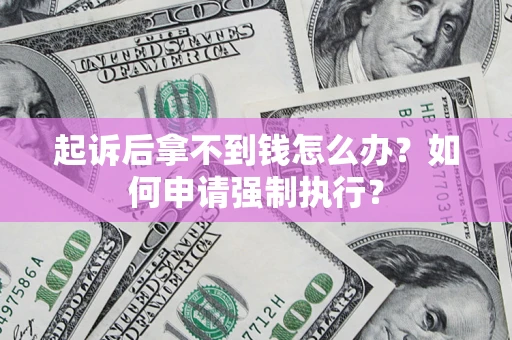 武汉起诉后拿不到钱怎么办？如何申请强制执行？