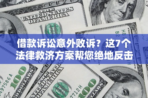 武汉借款诉讼意外败诉？这7个法律救济方案帮您绝地反击！