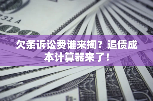 武汉欠条诉讼费谁来掏？追债成本计算器来了！
