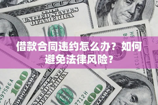 武汉借款合同违约怎么办？如何避免法律风险？